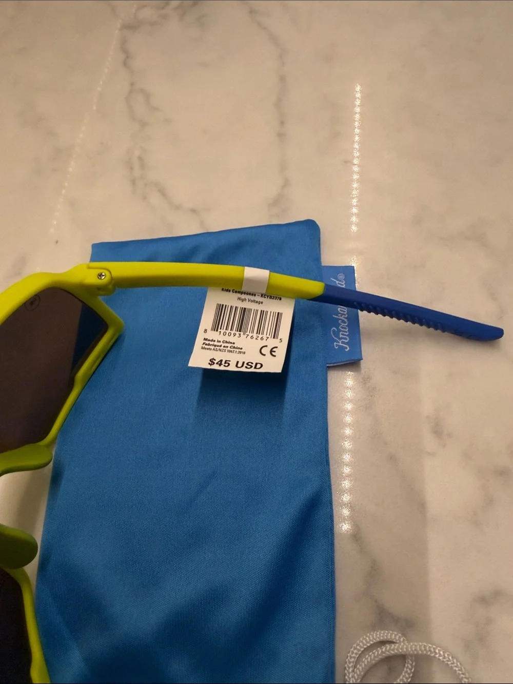 NWT Knockaround Kids Neon Yellow Shield Sunglasses
